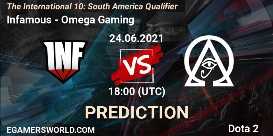 Infamous vs Omega Gaming: Match Prediction. 24.06.21, Dota 2, The International 10: South America Qualifier