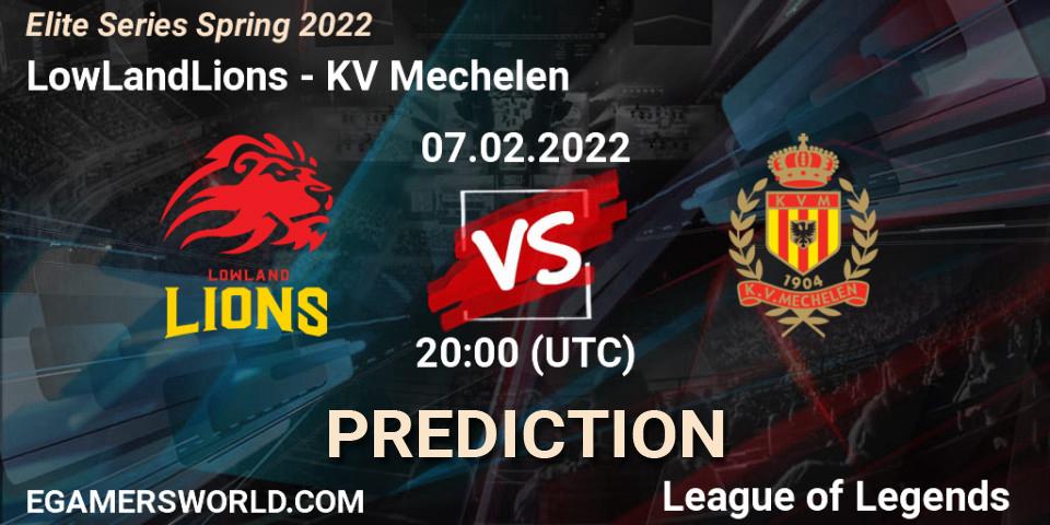 LowLandLions vs KV Mechelen: Match Prediction. 07.02.2022 at 20:00, LoL, Elite Series Spring 2022