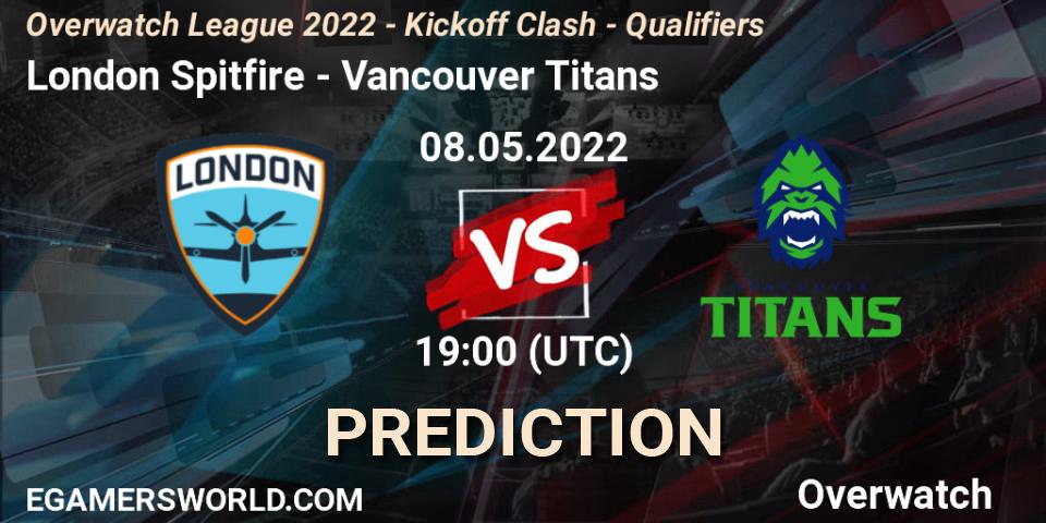 London Spitfire vs Vancouver Titans: Match Prediction. 08.05.2022 at 19:00, Overwatch, Overwatch League 2022 - Kickoff Clash - Qualifiers