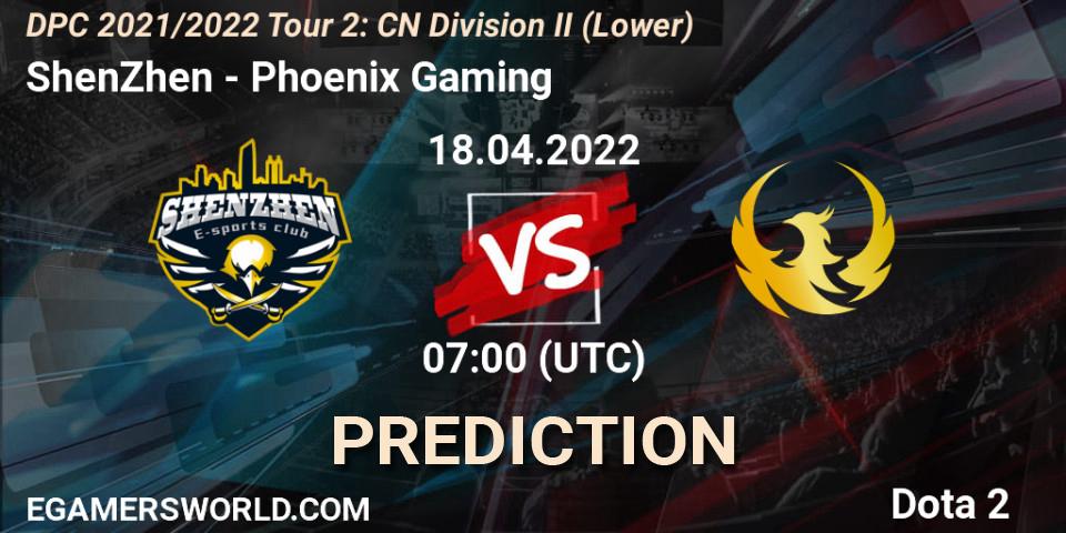 ShenZhen vs Phoenix Gaming: Match Prediction. 18.04.22, Dota 2, DPC 2021/2022 Tour 2: CN Division II (Lower)