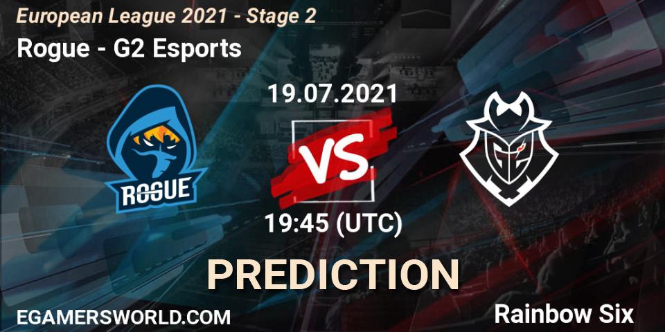 Rogue vs G2 Esports: Match Prediction. 19.07.2021 at 19:55, Rainbow Six, European League 2021 - Stage 2