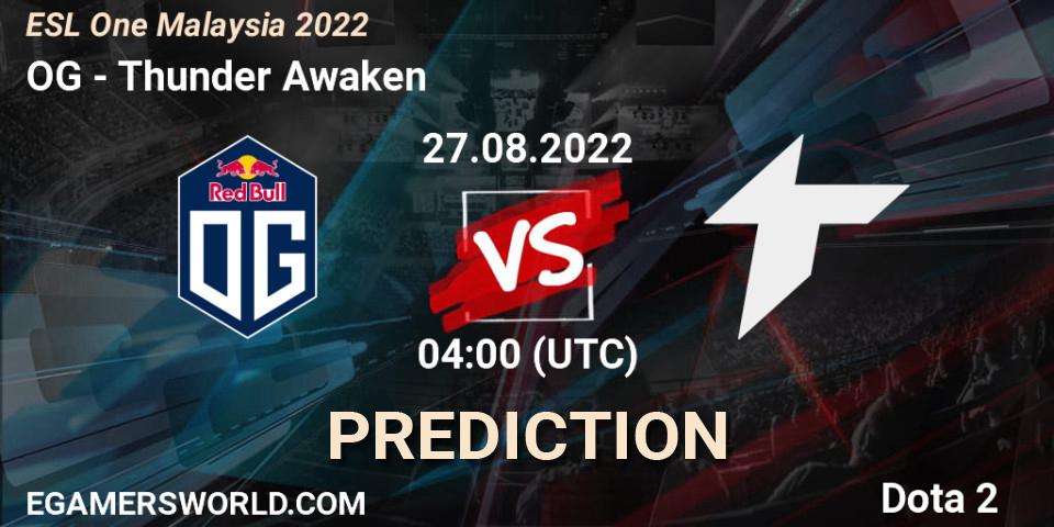 OG vs Thunder Awaken: Match Prediction. 27.08.2022 at 04:03, Dota 2, ESL One Malaysia 2022