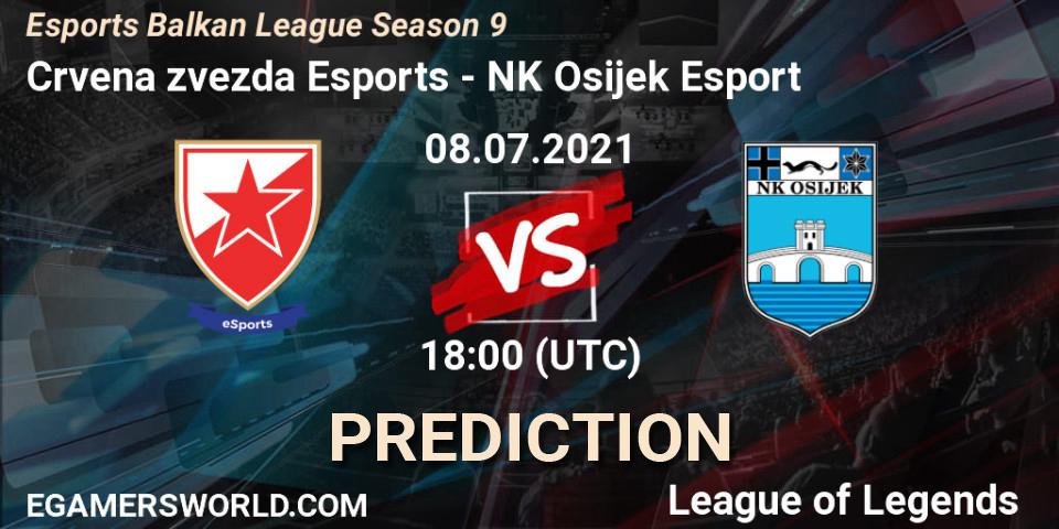Crvena zvezda Esports vs NK Osijek Esport: Match Prediction. 08.07.2021 at 18:00, LoL, Esports Balkan League Season 9