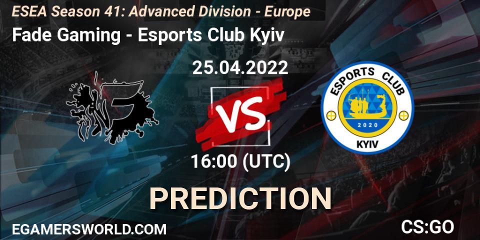Fade Gaming vs Esports Club Kyiv: Match Prediction. 25.04.2022 at 16:00, Counter-Strike (CS2), ESEA Season 41: Advanced Division - Europe