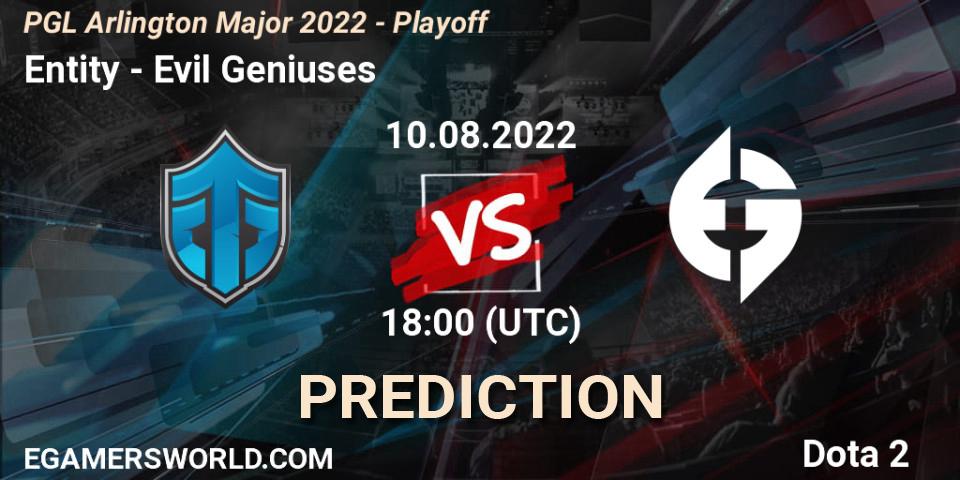Entity vs Evil Geniuses: Match Prediction. 10.08.22, Dota 2, PGL Arlington Major 2022 - Playoff