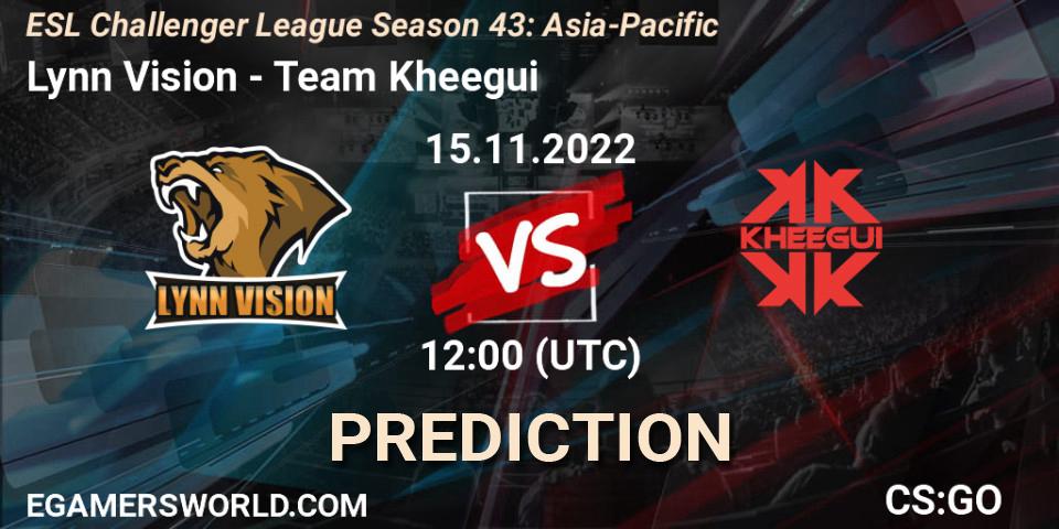 Lynn Vision vs Team Kheegui: Match Prediction. 15.11.2022 at 12:00, Counter-Strike (CS2), ESL Challenger League Season 43: Asia-Pacific