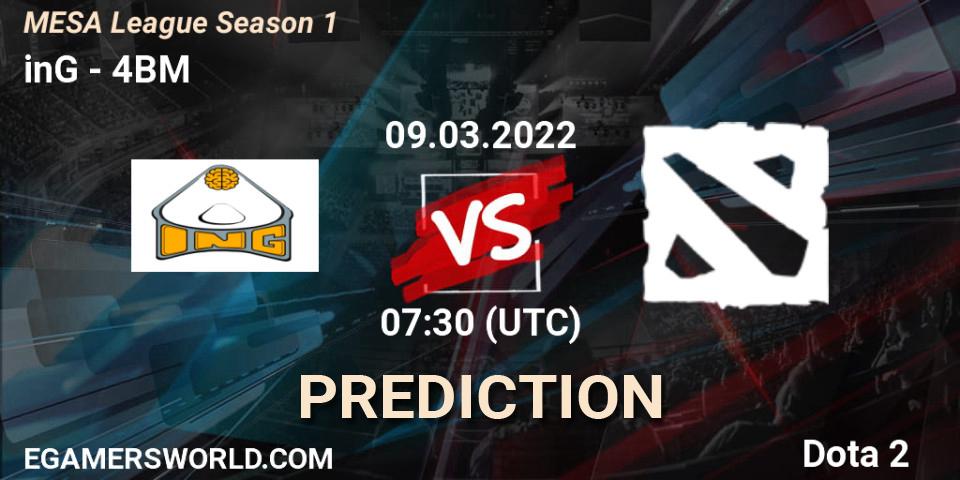 inG vs 4BM: Match Prediction. 09.03.2022 at 07:52, Dota 2, MESA League Season 1