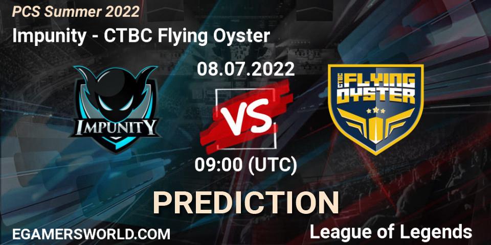 Impunity vs CTBC Flying Oyster: Match Prediction. 08.07.22, LoL, PCS Summer 2022