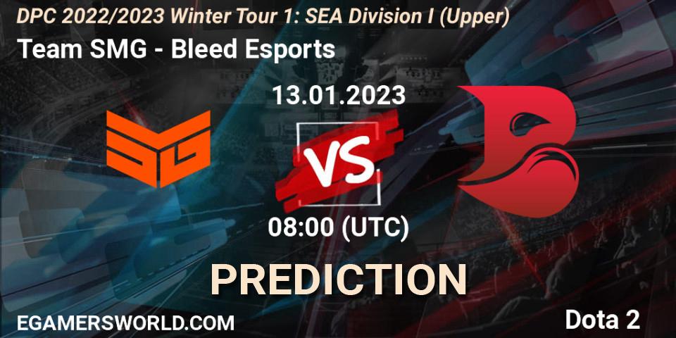 Team SMG vs Bleed Esports: Match Prediction. 13.01.23, Dota 2, DPC 2022/2023 Winter Tour 1: SEA Division I (Upper)
