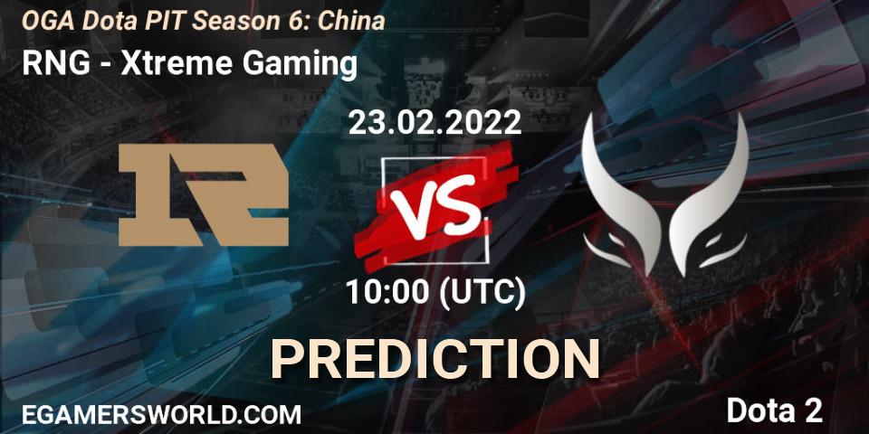 RNG vs Xtreme Gaming: Match Prediction. 23.02.2022 at 10:00, Dota 2, OGA Dota PIT Season 6: China