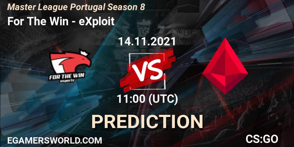 For The Win vs eXploit: Match Prediction. 14.11.2021 at 11:00, Counter-Strike (CS2), Master League Portugal Season 8