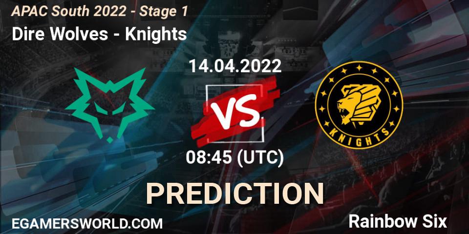 Dire Wolves vs Knights: Match Prediction. 14.04.2022 at 08:45, Rainbow Six, APAC South 2022 - Stage 1