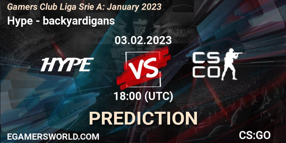 Hype vs backyardigans: Match Prediction. 03.02.23, CS2 (CS:GO), Gamers Club Liga Série A: January 2023