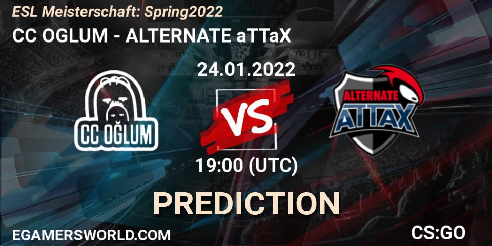 CC OGLUM vs ALTERNATE aTTaX: Match Prediction. 24.01.2022 at 19:00, Counter-Strike (CS2), ESL Meisterschaft: Spring 2022