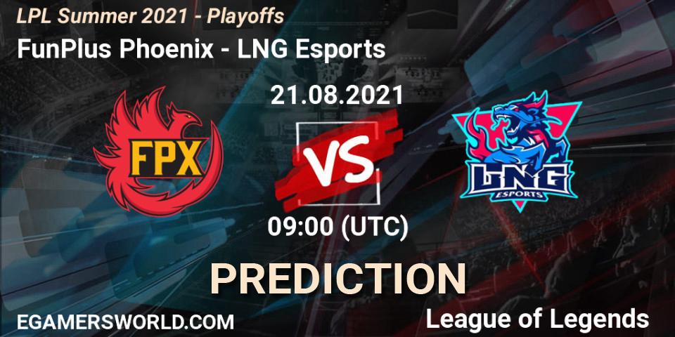 FunPlus Phoenix vs LNG Esports: Match Prediction. 21.08.21, LoL, LPL Summer 2021 - Playoffs