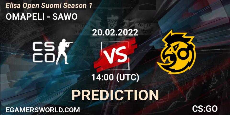 OMAPELI vs SAWO: Match Prediction. 20.02.2022 at 14:00, Counter-Strike (CS2), Elisa Open Suomi Season 1
