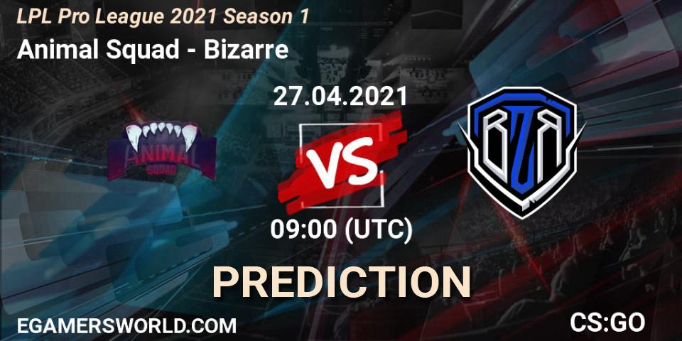 Animal Squad vs Bizarre: Match Prediction. 27.04.2021 at 09:00, Counter-Strike (CS2), LPL Pro League 2021 Season 1
