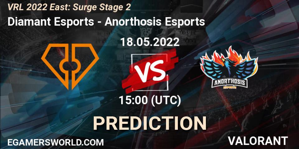 Diamant Esports vs Anorthosis Esports: Match Prediction. 18.05.22, VALORANT, VRL 2022 East: Surge Stage 2