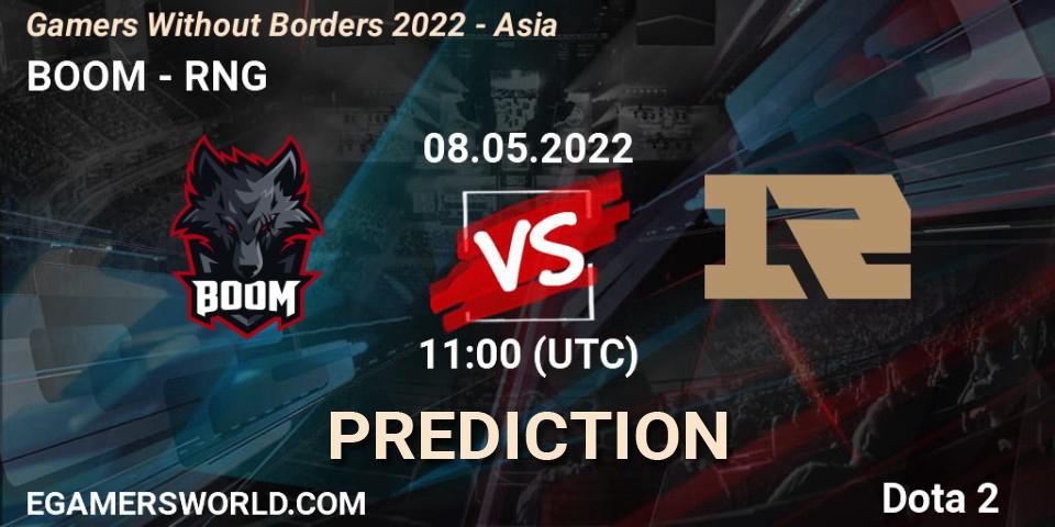 BOOM vs RNG: Match Prediction. 08.05.22, Dota 2, Gamers Without Borders 2022 - Asia