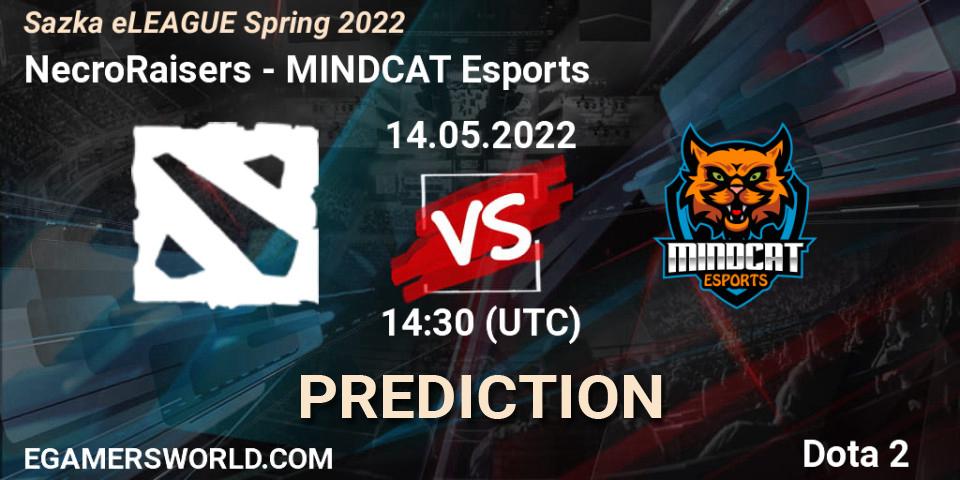NecroRaisers vs MINDCAT Esports: Match Prediction. 14.05.2022 at 13:14, Dota 2, Sazka eLEAGUE Spring 2022
