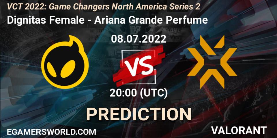 Dignitas Female vs Ariana Grande Perfume: Match Prediction. 08.07.2022 at 20:15, VALORANT, VCT 2022: Game Changers North America Series 2