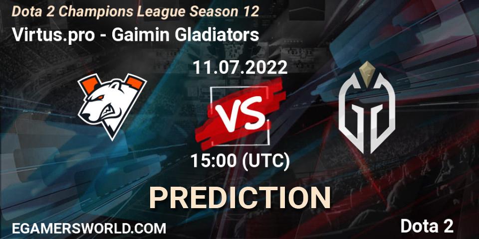Virtus.pro vs Gaimin Gladiators: Match Prediction. 11.07.22, Dota 2, Dota 2 Champions League Season 12