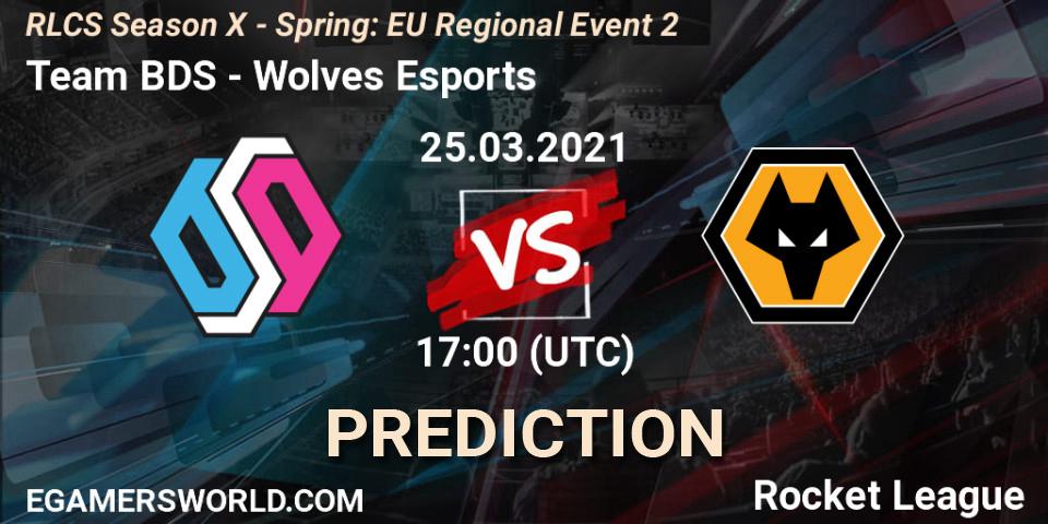 Team BDS vs Wolves Esports: Match Prediction. 25.03.2021 at 17:00, Rocket League, RLCS Season X - Spring: EU Regional Event 2