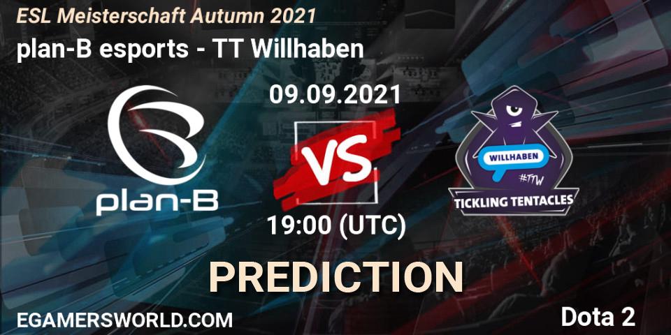 plan-B esports vs TT Willhaben: Match Prediction. 09.09.2021 at 19:05, Dota 2, ESL Meisterschaft Autumn 2021