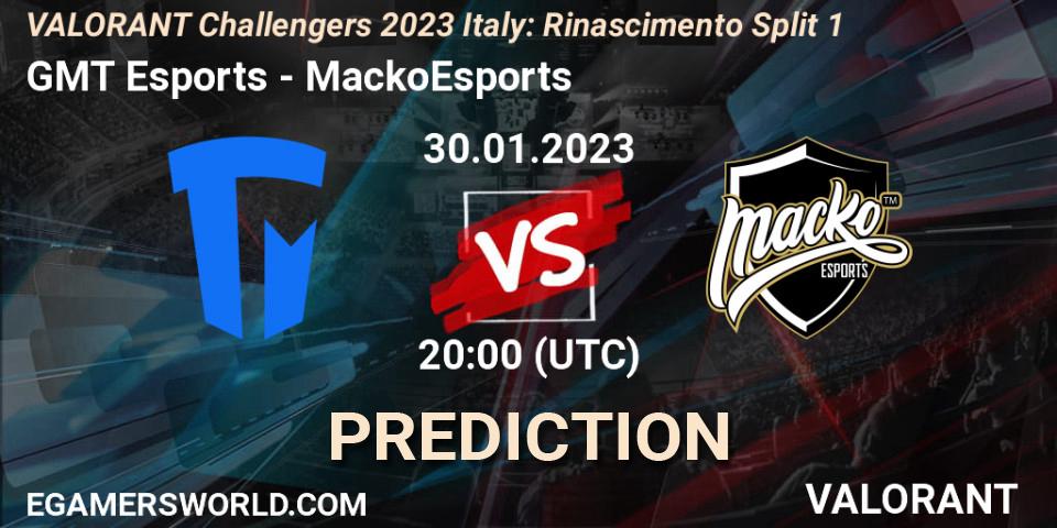 GMT Esports vs MackoEsports: Match Prediction. 30.01.23, VALORANT, VALORANT Challengers 2023 Italy: Rinascimento Split 1