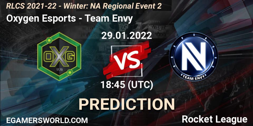 Oxygen Esports vs Team Envy: Match Prediction. 29.01.2022 at 18:45, Rocket League, RLCS 2021-22 - Winter: NA Regional Event 2