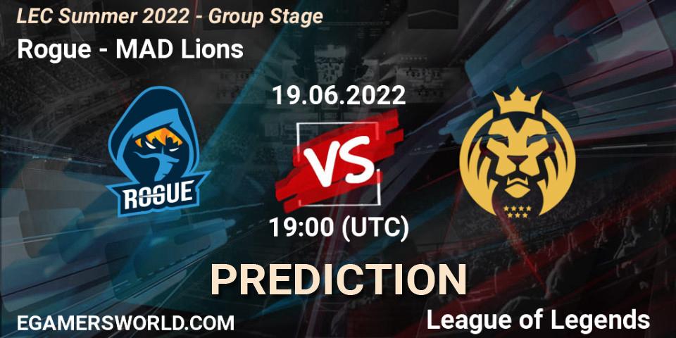 Rogue vs MAD Lions: Match Prediction. 19.06.2022 at 19:00, LoL, LEC Summer 2022 - Group Stage