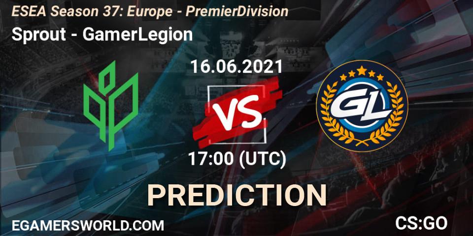Sprout vs GamerLegion: Match Prediction. 16.06.2021 at 17:00, Counter-Strike (CS2), ESEA Season 37: Europe - Premier Division