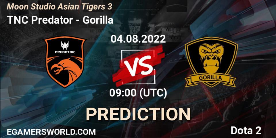 TNC Predator vs Gorilla: Match Prediction. 04.08.2022 at 09:06, Dota 2, Moon Studio Asian Tigers 3