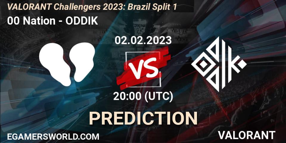 00 Nation vs ODDIK: Match Prediction. 02.02.23, VALORANT, VALORANT Challengers 2023: Brazil Split 1