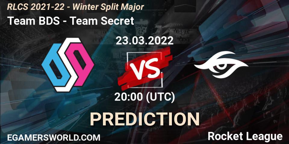 Team BDS vs Team Secret: Match Prediction. 23.03.2022 at 20:00, Rocket League, RLCS 2021-22 - Winter Split Major