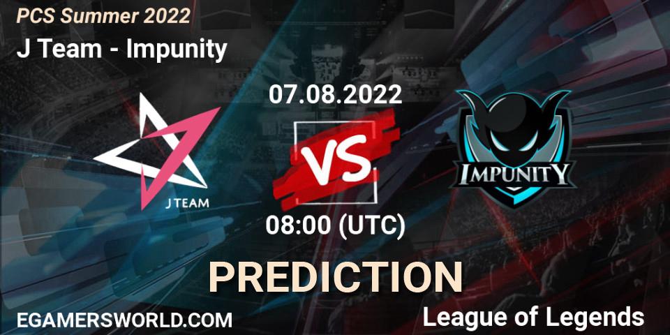 J Team vs Impunity: Match Prediction. 06.08.22, LoL, PCS Summer 2022