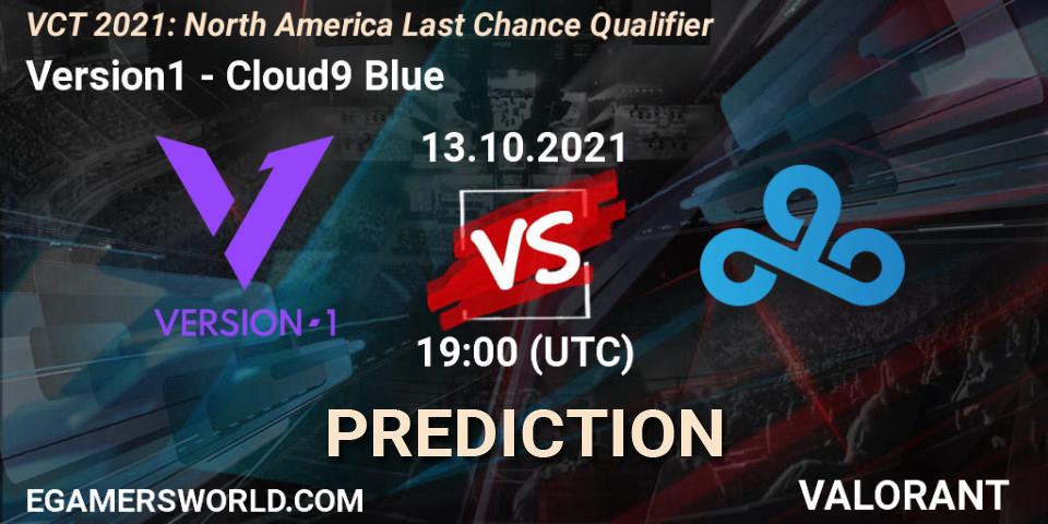 Version1 vs Cloud9 Blue: Match Prediction. 27.10.21, VALORANT, VCT 2021: North America Last Chance Qualifier