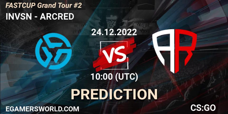 INVSN vs ARCRED: Match Prediction. 24.12.2022 at 10:00, Counter-Strike (CS2), FASTCUP Grand Tour #2