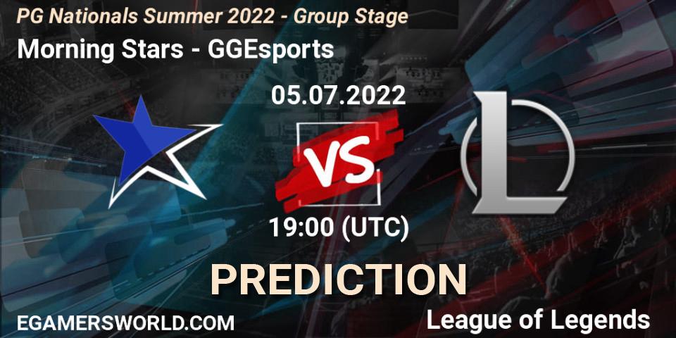 Morning Stars vs GGEsports: Match Prediction. 05.07.2022 at 19:00, LoL, PG Nationals Summer 2022 - Group Stage
