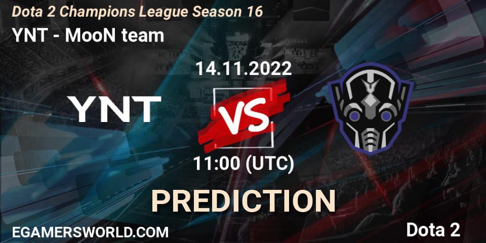 YNT vs MooN team: Match Prediction. 14.11.2022 at 11:02, Dota 2, Dota 2 Champions League Season 16