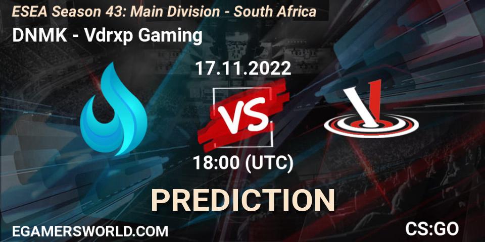 DNMK vs Vdrxp Gaming: Match Prediction. 23.11.22, CS2 (CS:GO), ESEA Season 43: Main Division - South Africa