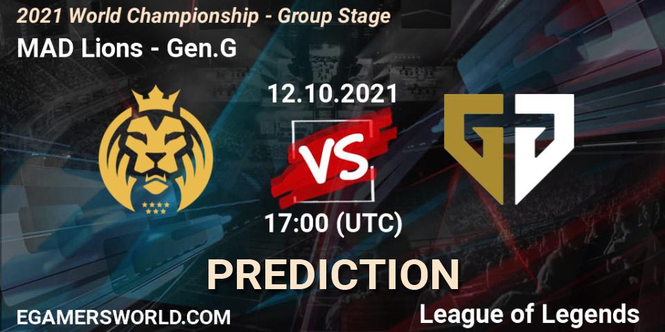 MAD Lions vs Gen.G: Match Prediction. 12.10.2021 at 17:00, LoL, 2021 World Championship - Group Stage