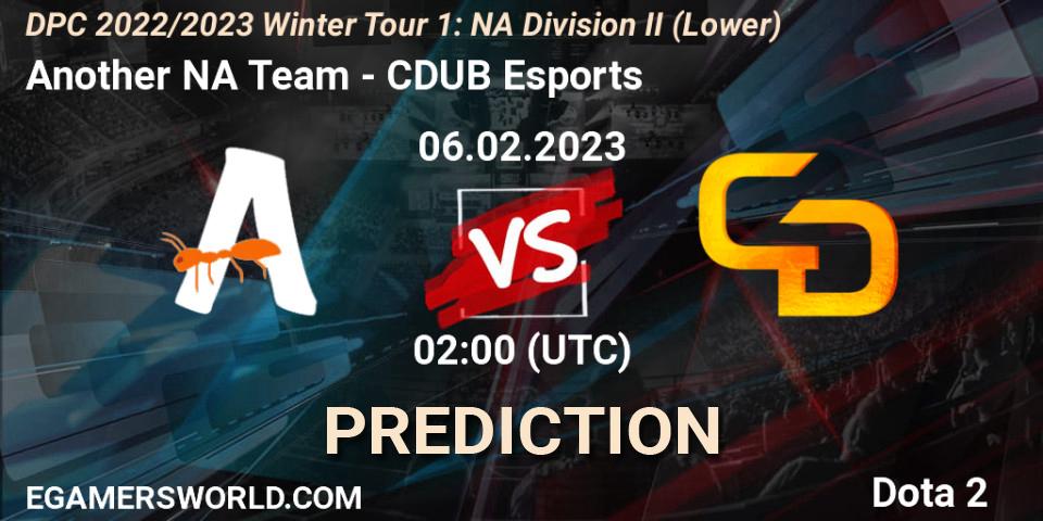 Another NA Team vs CDUB Esports: Match Prediction. 06.02.23, Dota 2, DPC 2022/2023 Winter Tour 1: NA Division II (Lower)