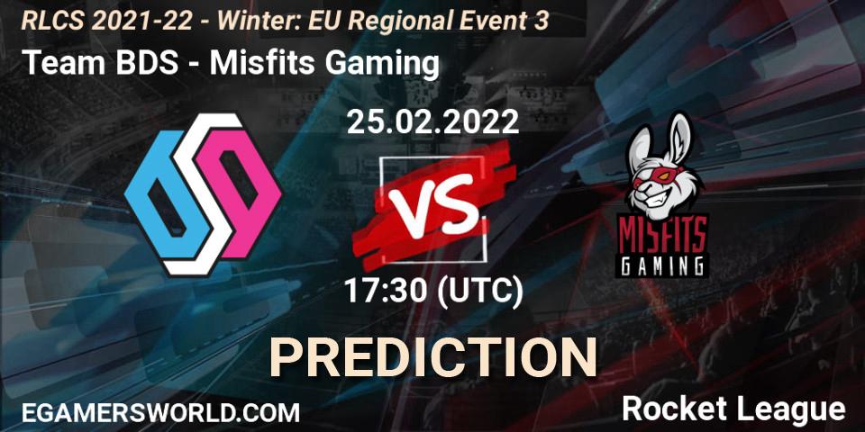 Team BDS vs Misfits Gaming: Match Prediction. 25.02.2022 at 17:30, Rocket League, RLCS 2021-22 - Winter: EU Regional Event 3