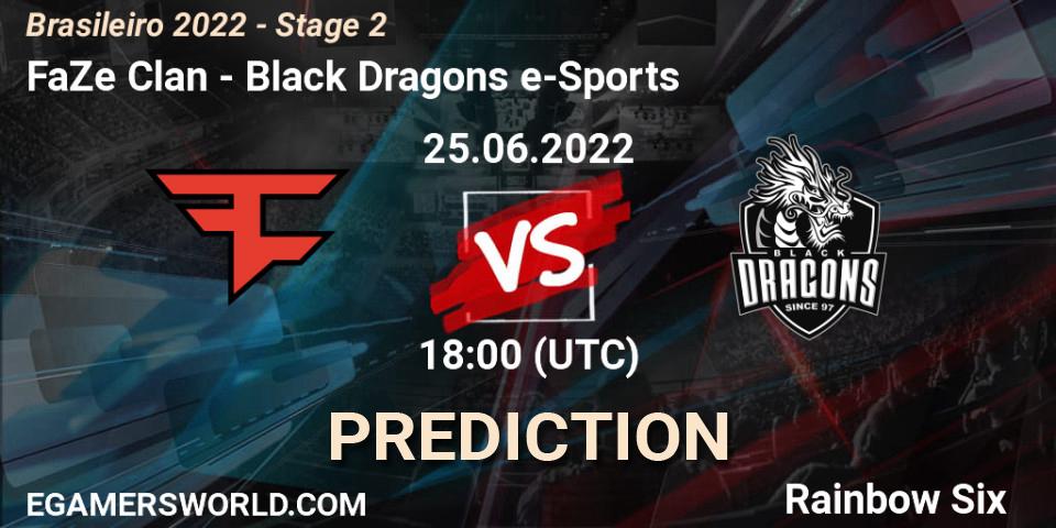 FaZe Clan vs Black Dragons e-Sports: Match Prediction. 25.06.2022 at 18:00, Rainbow Six, Brasileirão 2022 - Stage 2