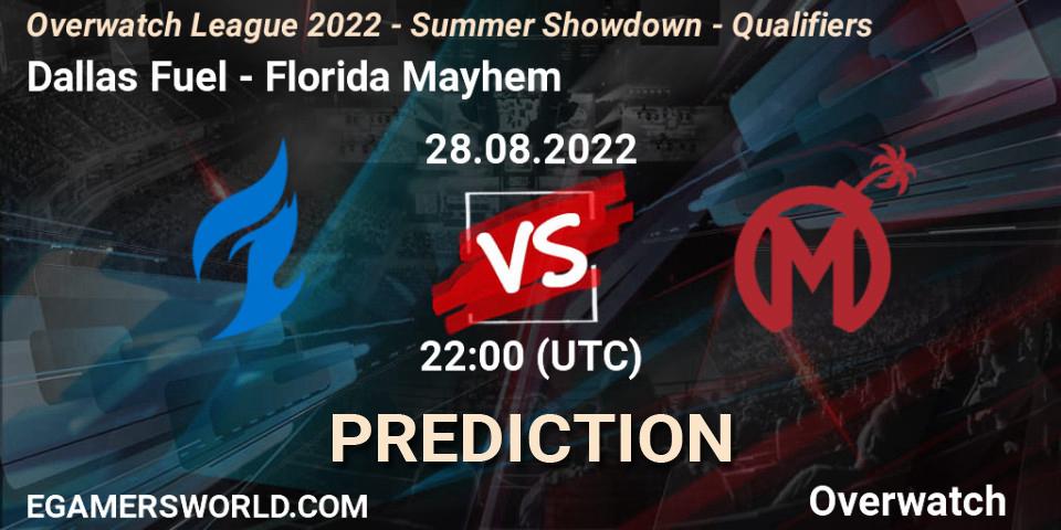 Dallas Fuel vs Florida Mayhem: Match Prediction. 28.08.22, Overwatch, Overwatch League 2022 - Summer Showdown - Qualifiers
