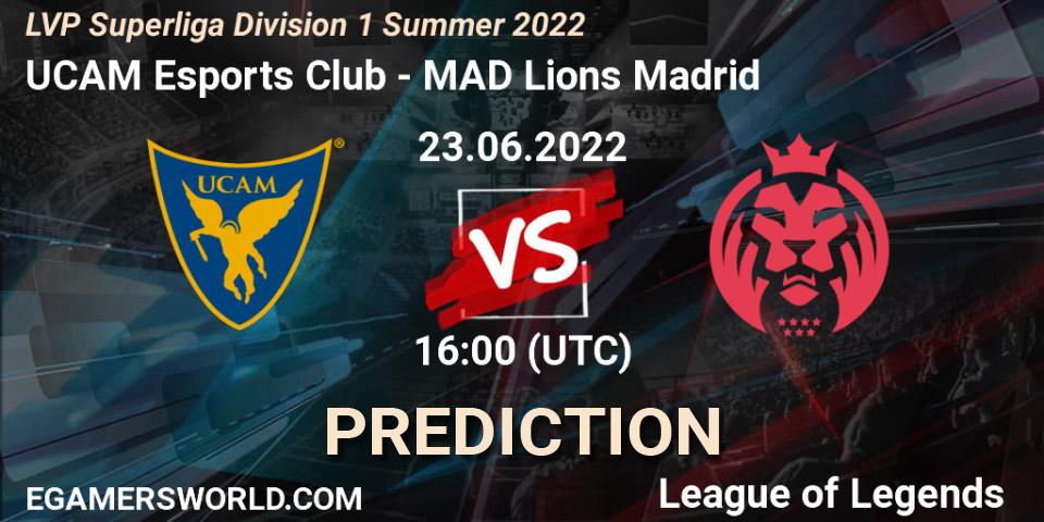 UCAM Esports Club vs MAD Lions Madrid: Match Prediction. 23.06.2022 at 16:00, LoL, LVP Superliga Division 1 Summer 2022