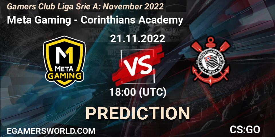 Meta Gaming Brasil vs Corinthians Academy: Match Prediction. 21.11.2022 at 18:00, Counter-Strike (CS2), Gamers Club Liga Série A: November 2022