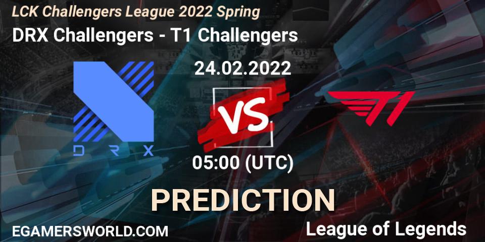 DRX Challengers vs T1 Challengers: Match Prediction. 24.02.2022 at 05:00, LoL, LCK Challengers League 2022 Spring
