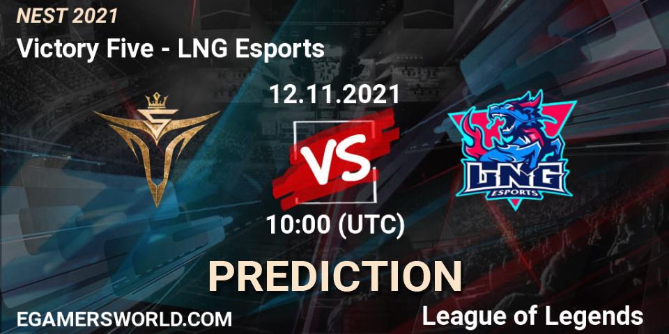 LNG Esports vs Victory Five: Match Prediction. 16.11.2021 at 08:00, LoL, NEST 2021